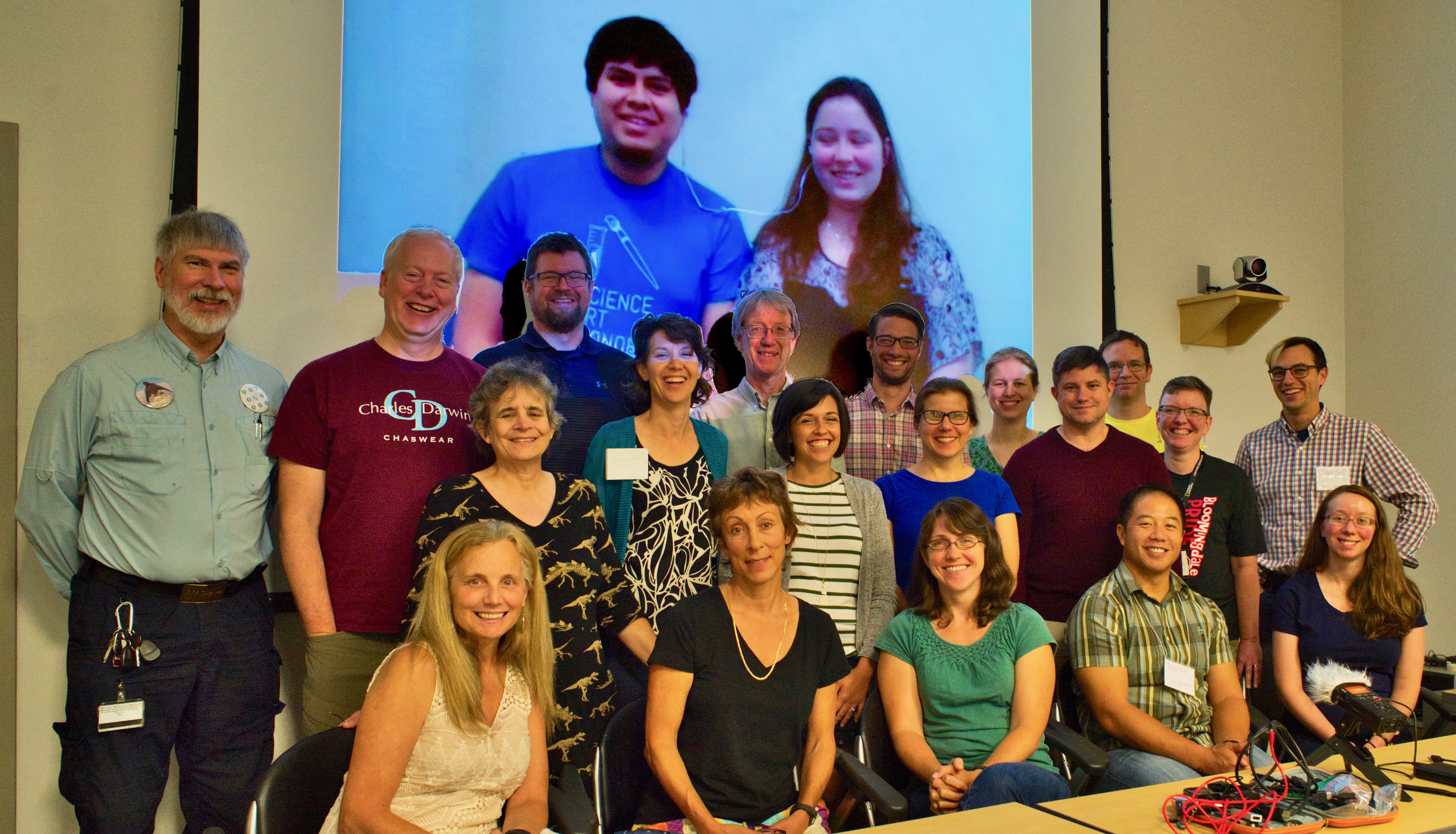 group photo in BEACON seminar room at MSU